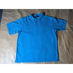 Bugatchi Uomo mens blue short sleeve polo size large Modal Rayon